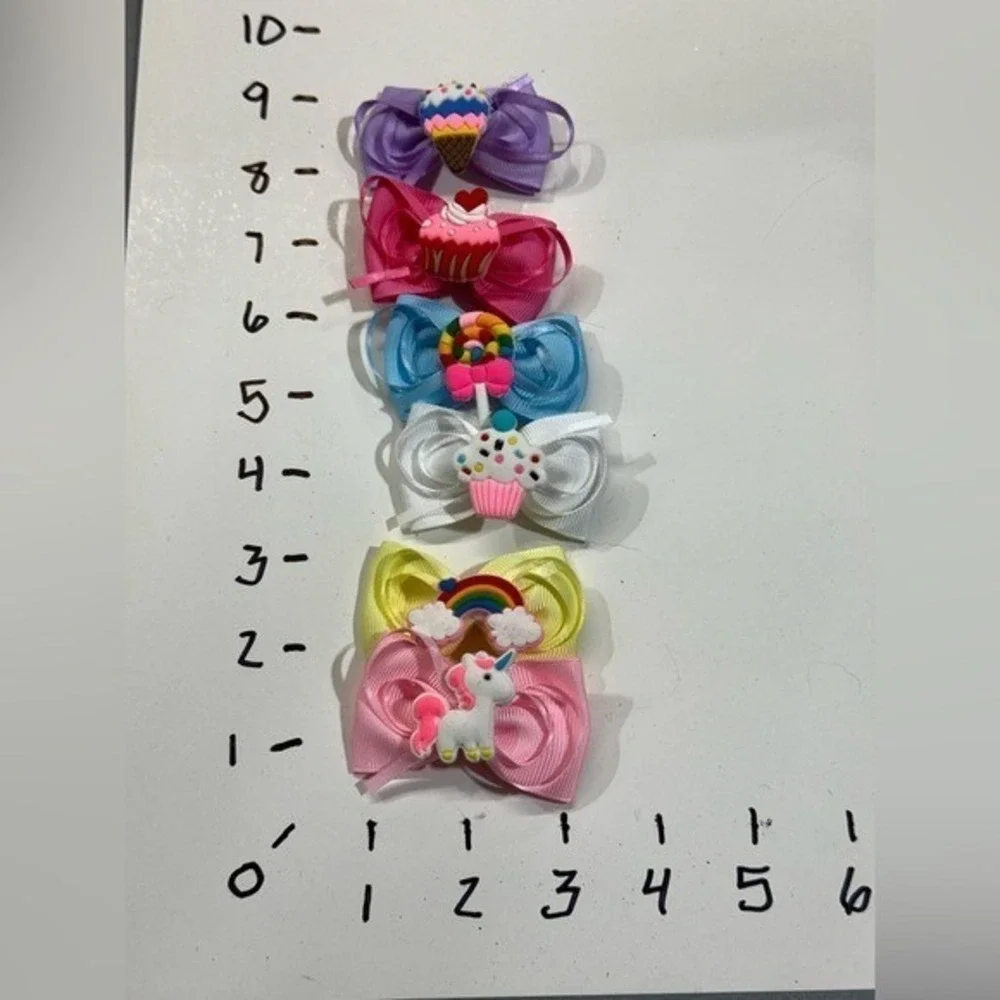 NEW Hair Accessories set of 6 girls‎ hair clip bows sweet treats
